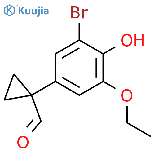 1-(3-bromo-5-ethoxy-4-hydroxyphenyl)cyclopropane-1-carbaldehyde structure