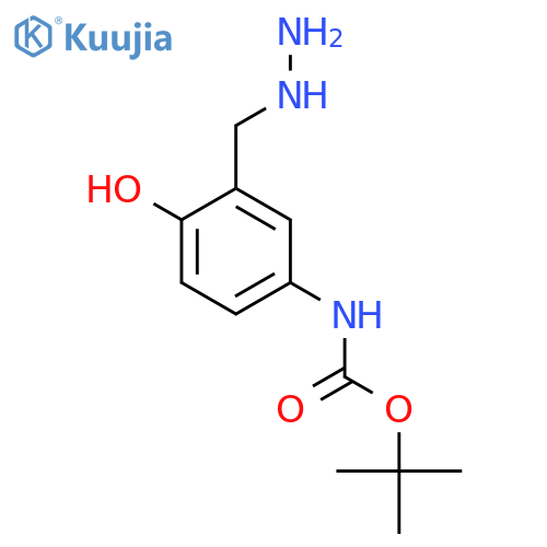 tert-butyl N-3-(hydrazinylmethyl)-4-hydroxyphenylcarbamate structure