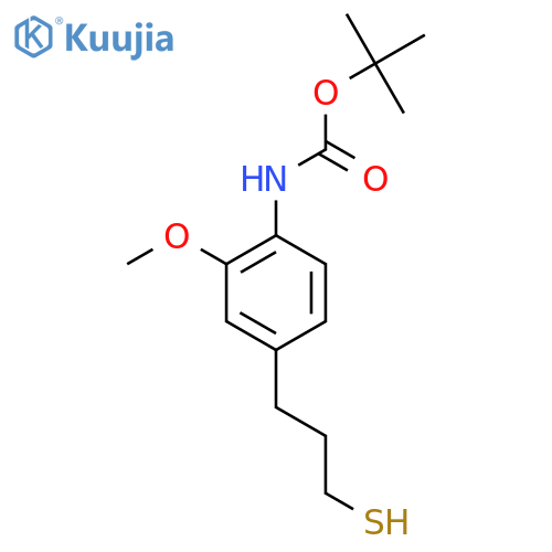 tert-butyl N-2-methoxy-4-(3-sulfanylpropyl)phenylcarbamate structure
