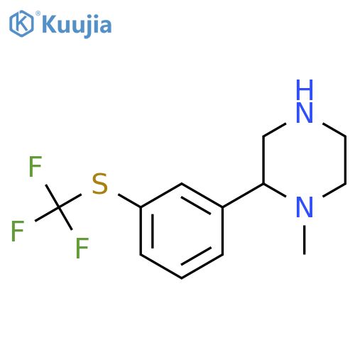 1-methyl-2-{3-(trifluoromethyl)sulfanylphenyl}piperazine structure