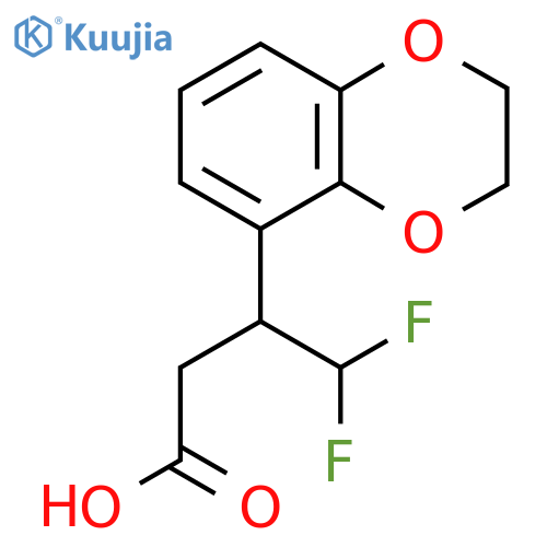 3-(2,3-dihydro-1,4-benzodioxin-5-yl)-4,4-difluorobutanoic acid structure