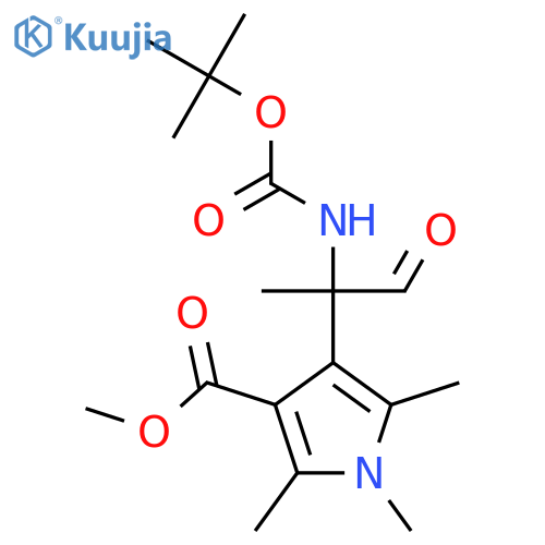methyl 4-(2-{(tert-butoxy)carbonylamino}-1-oxopropan-2-yl)-1,2,5-trimethyl-1H-pyrrole-3-carboxylate structure