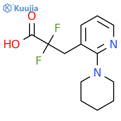 2,2-difluoro-3-2-(piperidin-1-yl)pyridin-3-ylpropanoic acid structure
