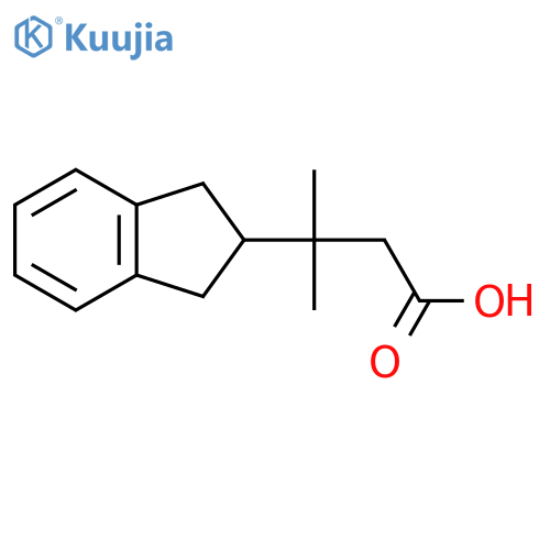 3-(2,3-dihydro-1H-inden-2-yl)-3-methylbutanoic acid structure