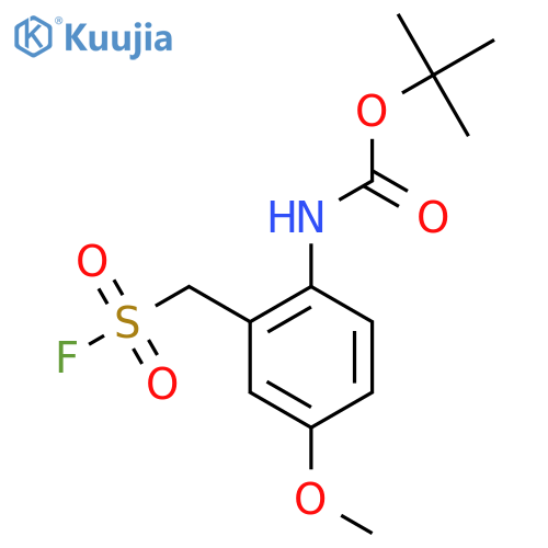 tert-butyl N-{2-(fluorosulfonyl)methyl-4-methoxyphenyl}carbamate structure