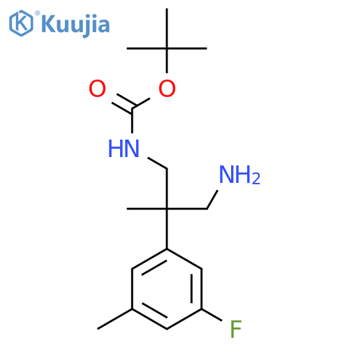 tert-butyl N-3-amino-2-(3-fluoro-5-methylphenyl)-2-methylpropylcarbamate structure