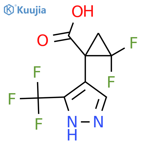 2,2-difluoro-1-3-(trifluoromethyl)-1H-pyrazol-4-ylcyclopropane-1-carboxylic acid structure