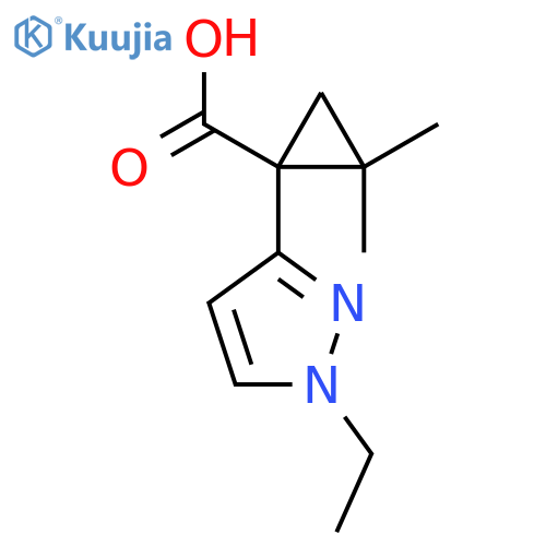 1-(1-ethyl-1H-pyrazol-3-yl)-2,2-dimethylcyclopropane-1-carboxylic acid structure