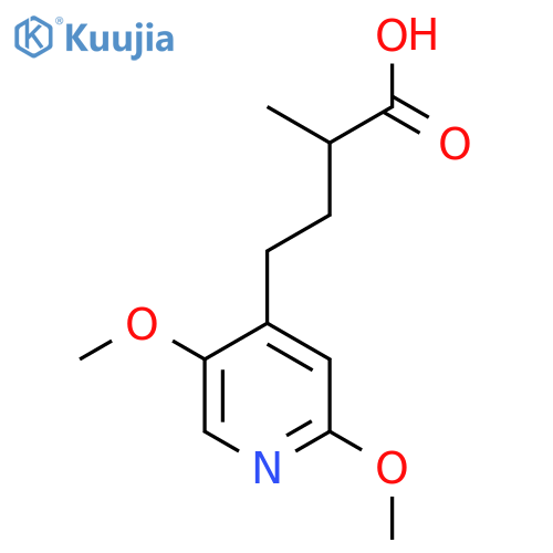 4-(2,5-dimethoxypyridin-4-yl)-2-methylbutanoic acid structure
