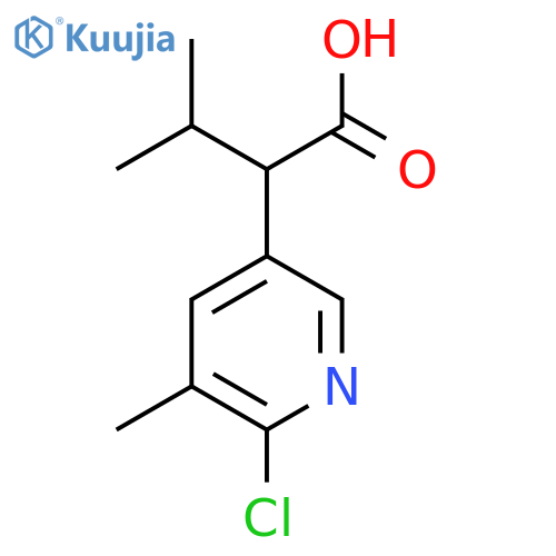 2-(6-chloro-5-methylpyridin-3-yl)-3-methylbutanoic acid structure
