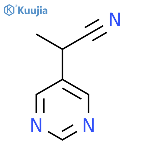 2-(pyrimidin-5-yl)propanenitrile structure