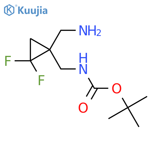 tert-butyl N-{1-(aminomethyl)-2,2-difluorocyclopropylmethyl}carbamate structure