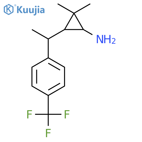 2,2-dimethyl-3-{1-4-(trifluoromethyl)phenylethyl}cyclopropan-1-amine structure