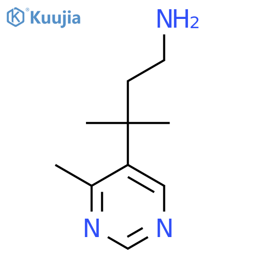 3-methyl-3-(4-methylpyrimidin-5-yl)butan-1-amine structure