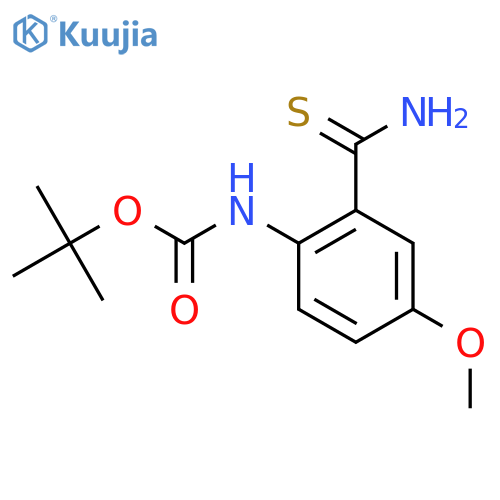 tert-butyl N-(2-carbamothioyl-4-methoxyphenyl)carbamate structure