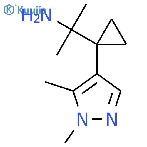 2-1-(1,5-dimethyl-1H-pyrazol-4-yl)cyclopropylpropan-2-amine structure