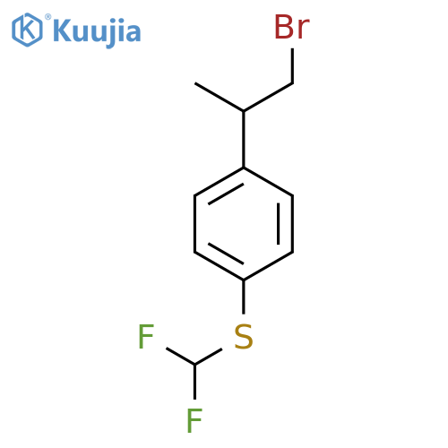1-(1-bromopropan-2-yl)-4-(difluoromethyl)sulfanylbenzene structure
