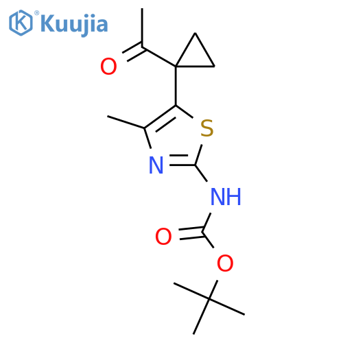 tert-butyl N-5-(1-acetylcyclopropyl)-4-methyl-1,3-thiazol-2-ylcarbamate structure