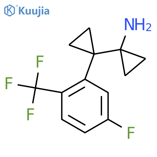 1-{1-5-fluoro-2-(trifluoromethyl)phenylcyclopropyl}cyclopropan-1-amine structure