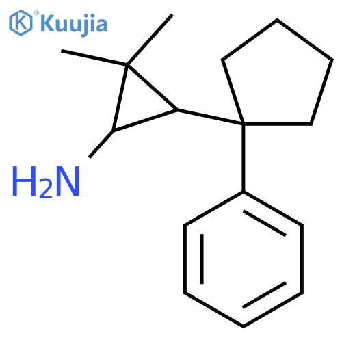 2,2-dimethyl-3-(1-phenylcyclopentyl)cyclopropan-1-amine structure