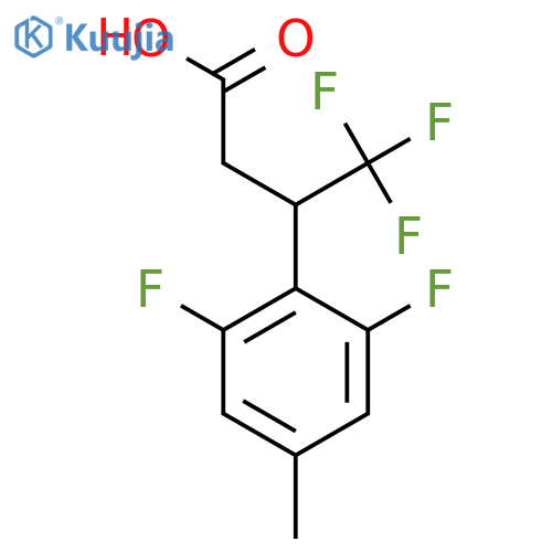 3-(2,6-difluoro-4-methylphenyl)-4,4,4-trifluorobutanoic acid structure