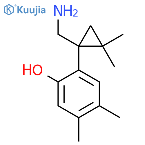 2-1-(aminomethyl)-2,2-dimethylcyclopropyl-4,5-dimethylphenol structure