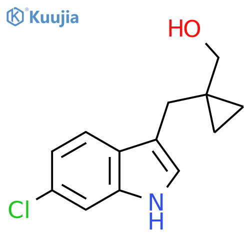 {1-(6-chloro-1H-indol-3-yl)methylcyclopropyl}methanol structure