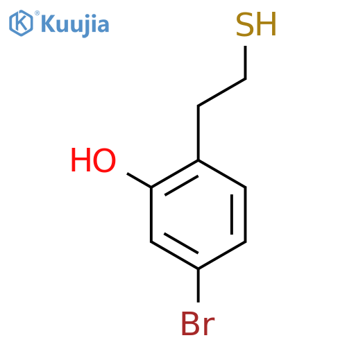 5-bromo-2-(2-sulfanylethyl)phenol structure
