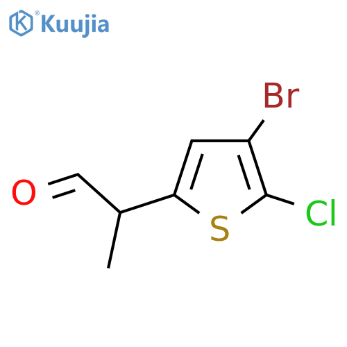 2-(4-bromo-5-chlorothiophen-2-yl)propanal structure
