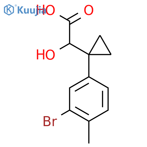 2-1-(3-bromo-4-methylphenyl)cyclopropyl-2-hydroxyacetic acid structure
