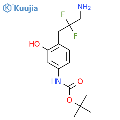 tert-butyl N-4-(3-amino-2,2-difluoropropyl)-3-hydroxyphenylcarbamate structure