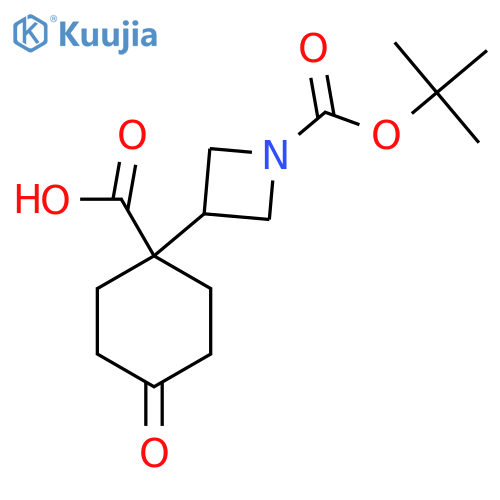 1-{1-(tert-butoxy)carbonylazetidin-3-yl}-4-oxocyclohexane-1-carboxylic acid structure