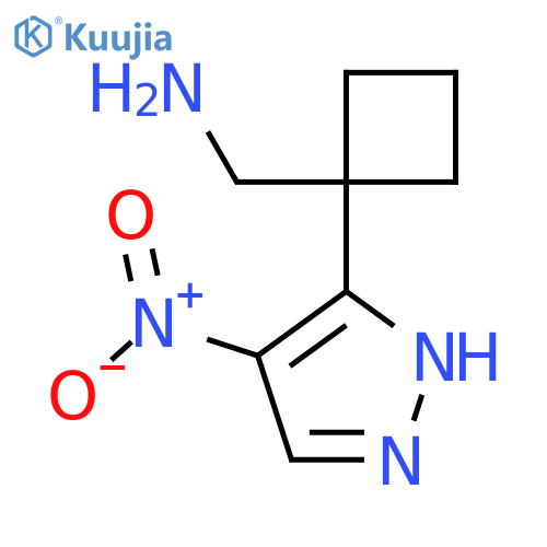 1-(4-nitro-1H-pyrazol-3-yl)cyclobutylmethanamine structure