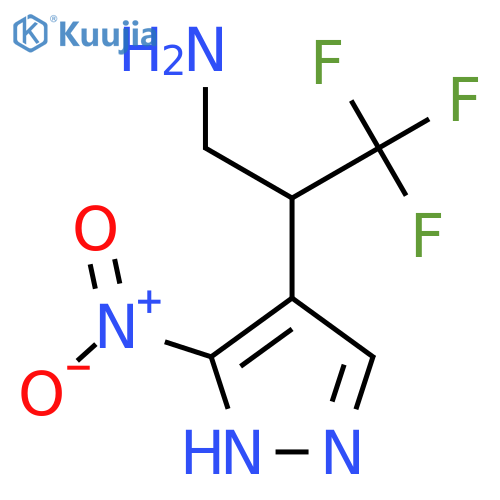 3,3,3-trifluoro-2-(3-nitro-1H-pyrazol-4-yl)propan-1-amine structure