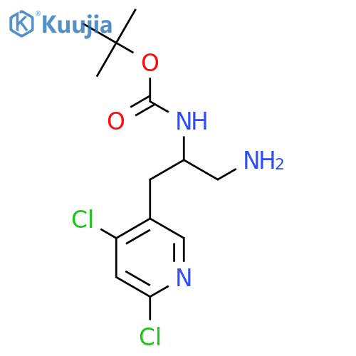 tert-butyl N-1-amino-3-(4,6-dichloropyridin-3-yl)propan-2-ylcarbamate structure