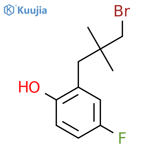 2-(3-Bromo-2,2-dimethylpropyl)-4-fluorophenol structure