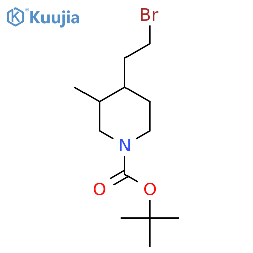 tert-butyl 4-(2-bromoethyl)-3-methylpiperidine-1-carboxylate structure
