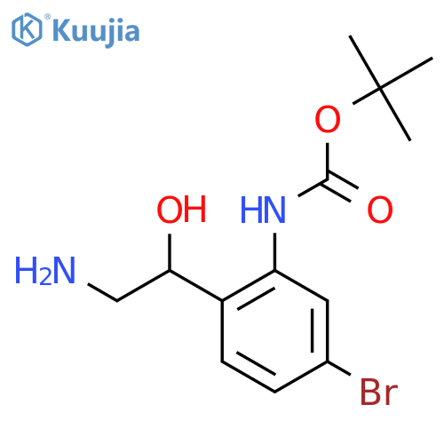 tert-butyl N-2-(2-amino-1-hydroxyethyl)-5-bromophenylcarbamate structure
