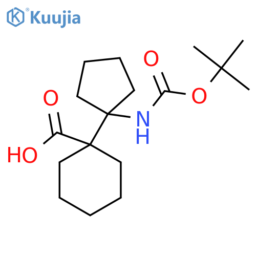 1-(1-{(tert-butoxy)carbonylamino}cyclopentyl)cyclohexane-1-carboxylic acid structure