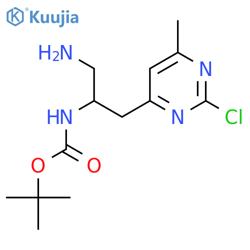 tert-butyl N-1-amino-3-(2-chloro-6-methylpyrimidin-4-yl)propan-2-ylcarbamate structure
