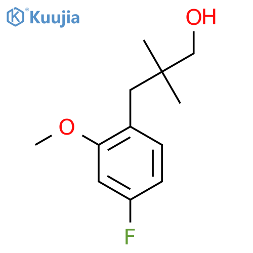 3-(4-fluoro-2-methoxyphenyl)-2,2-dimethylpropan-1-ol structure