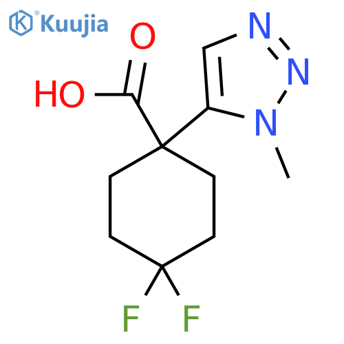 4,4-difluoro-1-(1-methyl-1H-1,2,3-triazol-5-yl)cyclohexane-1-carboxylic acid structure