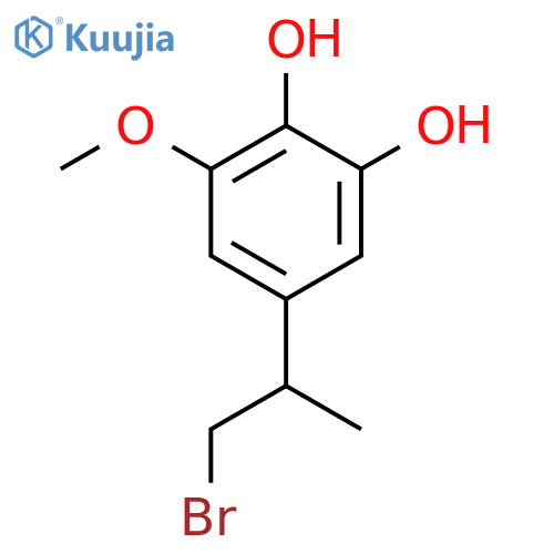 5-(1-bromopropan-2-yl)-3-methoxybenzene-1,2-diol structure
