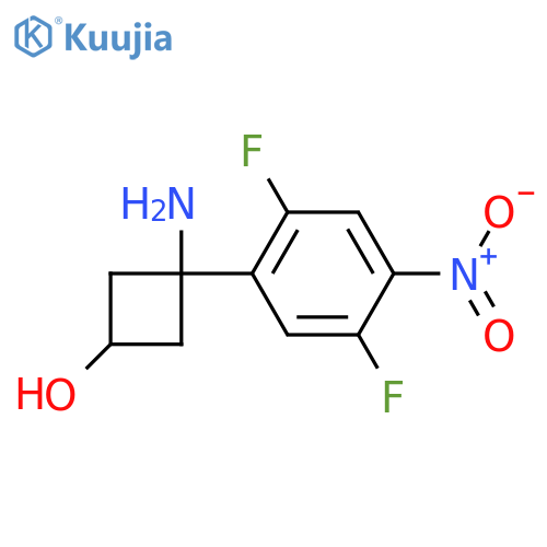 3-amino-3-(2,5-difluoro-4-nitrophenyl)cyclobutan-1-ol structure