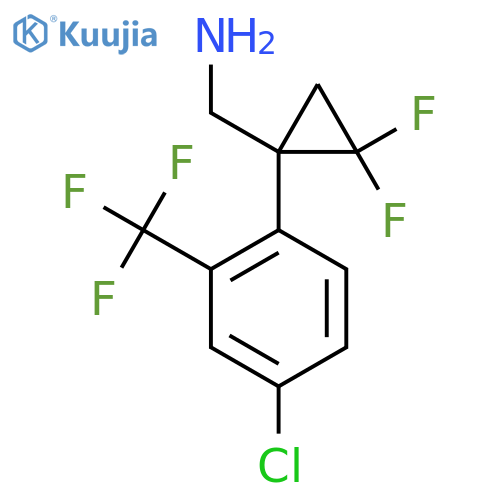{1-4-chloro-2-(trifluoromethyl)phenyl-2,2-difluorocyclopropyl}methanamine structure