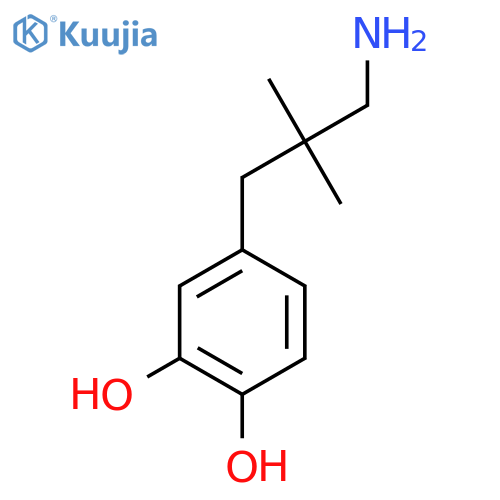 4-(3-amino-2,2-dimethylpropyl)benzene-1,2-diol structure