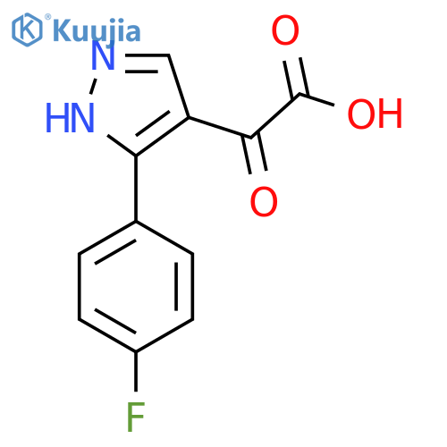 2-3-(4-fluorophenyl)-1H-pyrazol-4-yl-2-oxoacetic acid structure