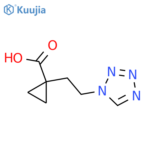 1-2-(1H-1,2,3,4-tetrazol-1-yl)ethylcyclopropane-1-carboxylic acid structure