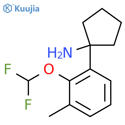 1-2-(difluoromethoxy)-3-methylphenylcyclopentan-1-amine structure