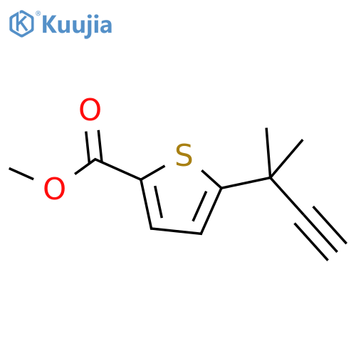 methyl 5-(2-methylbut-3-yn-2-yl)thiophene-2-carboxylate structure